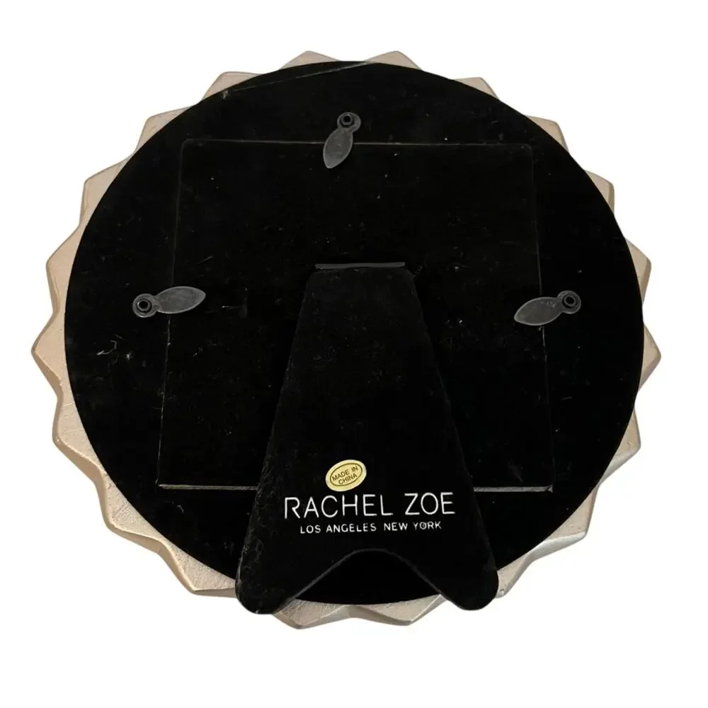 Rachel Zoe Gold Geometric Picture Frame Round Faceted Modern Glam